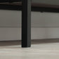 TV Stand for TVs up to 50 Inch, TV Cabinet with Door, Open Storage and Drawers, Steel Legs, Dark Walnut