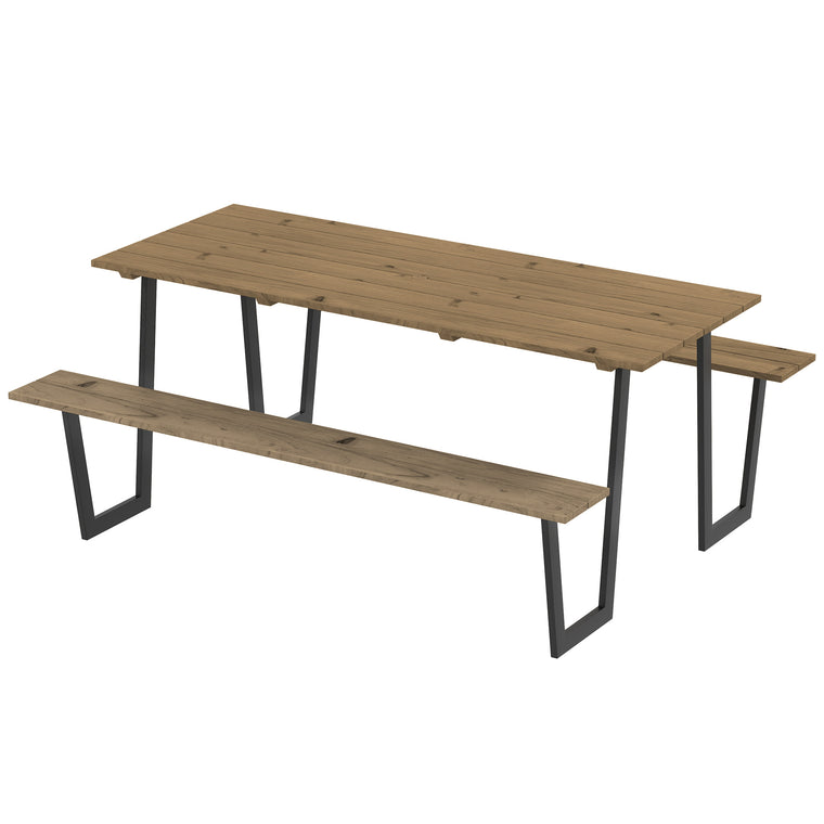 5.7ft Spruce Wood Picnic Table with Umbrella Hole