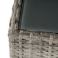 Rattan Garden Coffee Table, 25.6" Square Garden Rattan Table with Tempered Glass Top, Grey