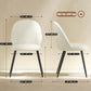 Set of 4 Modern Dining Chairs, Velvet Upholstered Kitchen Chairs with Steel Legs for Living Room, Cream White
