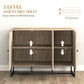 Modern Sideboard, Buffet Cabinet with Adjustable Shelves, 3 Chevron Doors for Living Room, Hallway, Oak Wood Grain