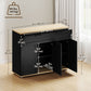 Sideboard Buffet Cabinet, Modern 40" Coffee Bar Cabinet with Wide Drawer, 3 Doors and 2 Adjustable Shelves, Black