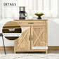 Farmhouse Sideboard Buffet Cabinet, Storage Cabinet with Barn Doors, Distressed Brown