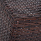 Set of 3 Wicker Nesting Tables Patio Rattan Snack End Side Tables Hand Woven All Weather Garden Outdoor Home Furniture Brown