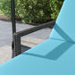2 Piece Wicker Chaise Lounger PE Rattan Outdoor Lounge Chair Recliner with Adjustable Backrest and 2 Wheels, Sky Blue
