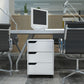 3 Drawer File Cabinet, Mobile Vertical Filing Cabinet with Wheels, Printer Stand with Storage for Home Office, White