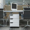 3 Drawer File Cabinet, Mobile Vertical Filing Cabinet with Wheels, Printer Stand with Storage for Home Office, White