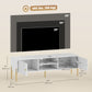 TV Stand for TVs up to 65", Entertainment Center with 2 Open Shelves, 2 Cabinets and Steel Legs for Living Room, White