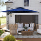 Square Cantilever Patio Umbrella, Double Top Patio Hanging Offset Umbrella with Crank & Tilt, 8' x 9', Dark Blue