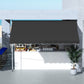 10x5ft Patio Sun Shade Canopy, Manual Retractable Awning with 5.6-9.2ft Support Pole for Window, Door, Porch, Black