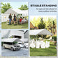 10' x 20' Carport Heavy Duty Galvanized Car Canopy with Included Anchor Kit, 3 Reinforced Steel Cables, White