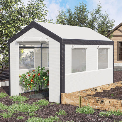 6.6' x 10' x 7' White Heavy Duty Walk-In Greenhouse