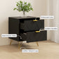 Modern Bedside Table, Accent Nightstand with 2 Drawers, Bed End Table for Bedroom, Black
