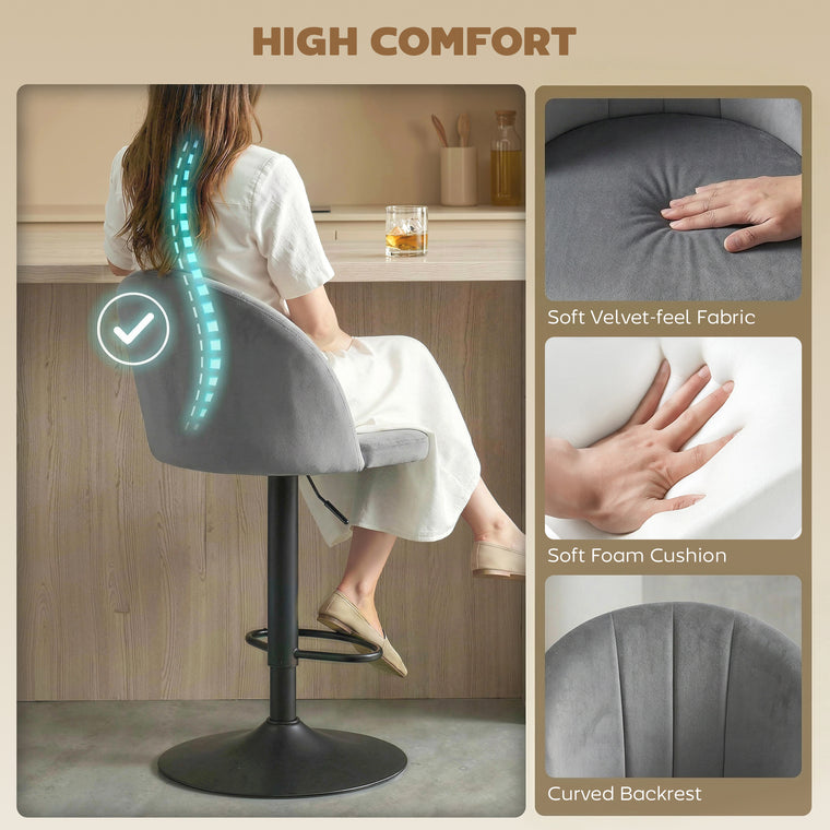 Swivel Counter Height Bar Stools Set of 2 with Footrest