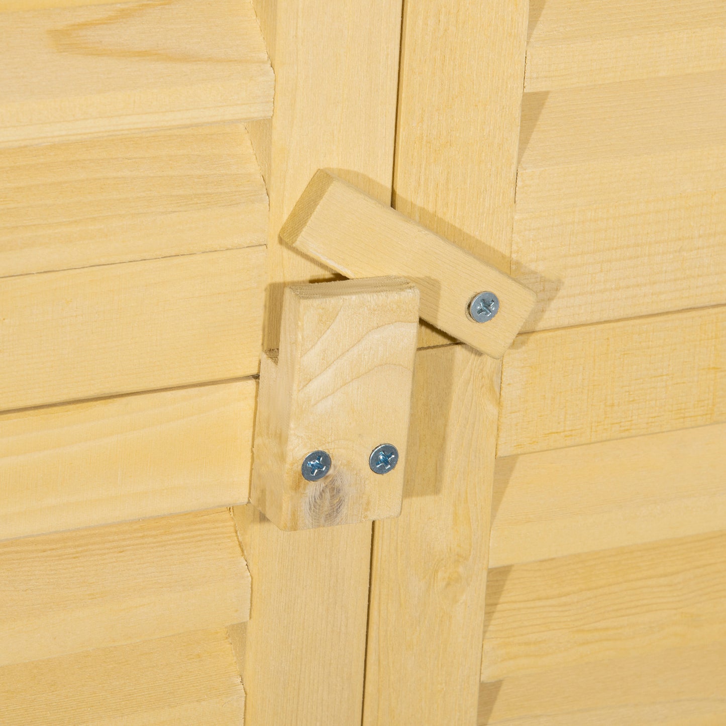 3' x 5' Wooden Garden Storage Shed, Sheds & Outdoor Storage with Asphalt Roof & 2 Large Wood Doors with Lock, Natural