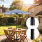 Patio Sun Umbrella, Outdoor Parasol with 6 Ribs, Blue Stripes