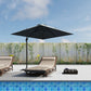 8 FT Aluminium Cantilever Patio Umbrella with 360° Rotation, Cross Base, Crank and Tilt for Garden, Patio, Dark Grey