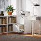 Lockable Filing Cabinet with 2 Fluted Drawers, File Cabinet with Adjustable Hanging Rails for A4 Letter Files, White