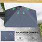 7.5ft Half Umbrella Semi Patio Parasol with Crank Handle, Top Vent for Garden, Balcony- NO BASE INCLUDED, Dark Blue