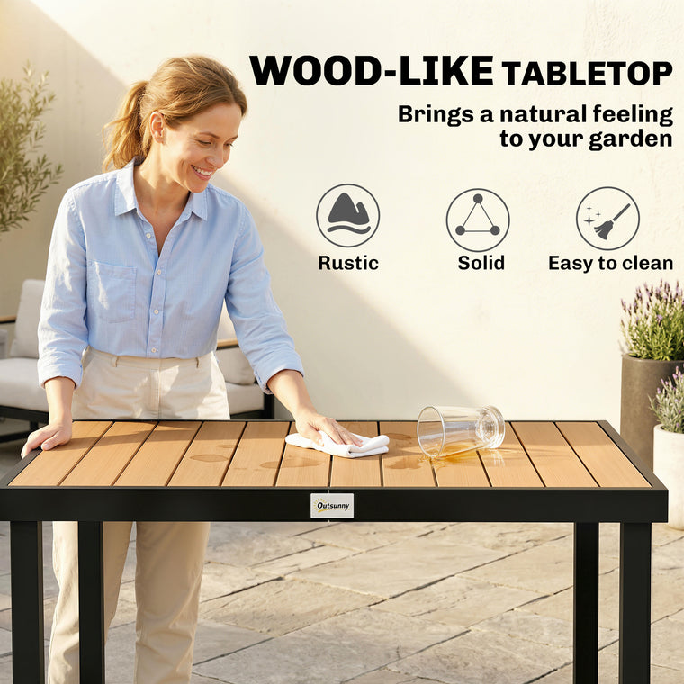 47.2" Rectangular Aluminum Dining Table for 6