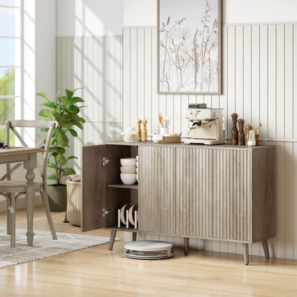 Fluted Buffet Cabinet with Adjustable Shelves