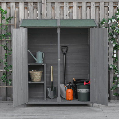 Wood Garden Shed with Double Doors and Shelves
