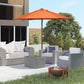 6.6FT Patio Umbrella, Outdoor Parasol with 6 Solid Ribs, Orange