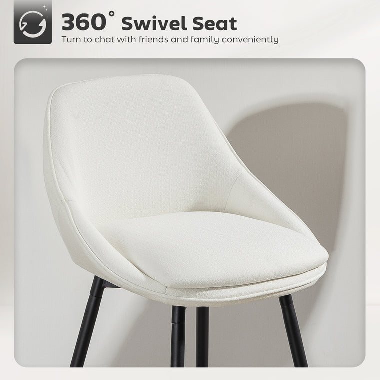 Set of 2 26" Swivel Barstools with Armrests