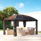 10x13 Hardtop Gazebo Aluminum Outdoor Canopy with Mesh Nettings Curtains Dark Grey