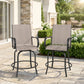 Outdoor Bar Stools Set of 2, 360° Swivel Bar Height Chairs, 26.8" x 29.5" x 48.4", Tan