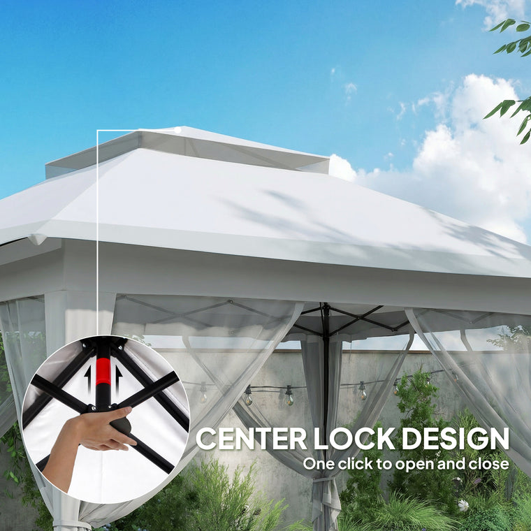 12' x 12' Light Grey Pop-Up Gazebo with Steel Frame