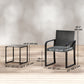 Outdoor Bistro Set, 3 Piece Wicker Patio Furniture with Mesh Seat, Glass Table, Cushions for Porch, Balcony, Grey