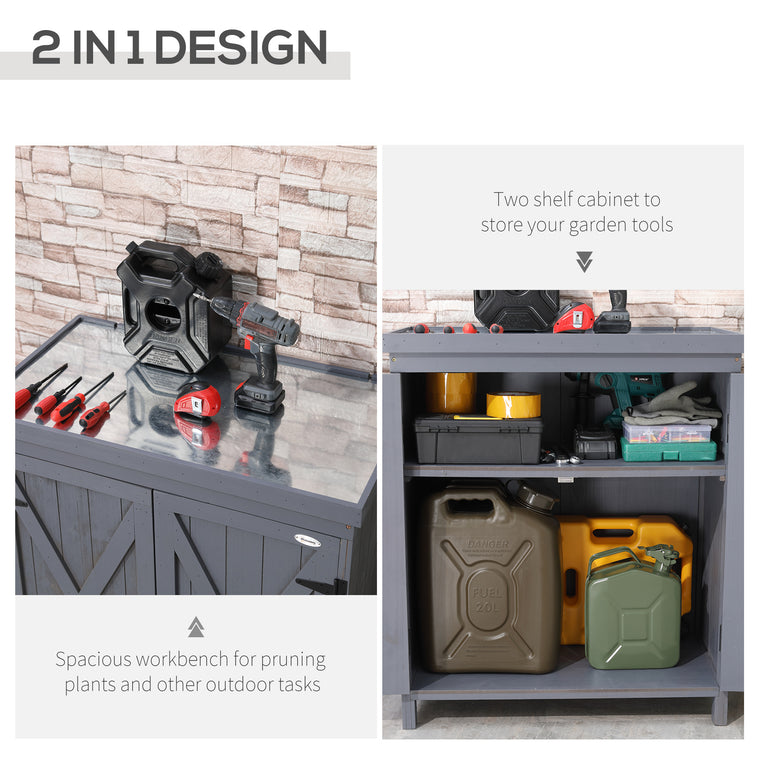 Storage Cabinet with Galvanized Top and Shelves