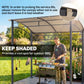7' x 5' BBQ Grill Gazebo Tent, Garden Grill Canopy with Steel Frame and Hooks, Outdoor Sun Shade, Khaki