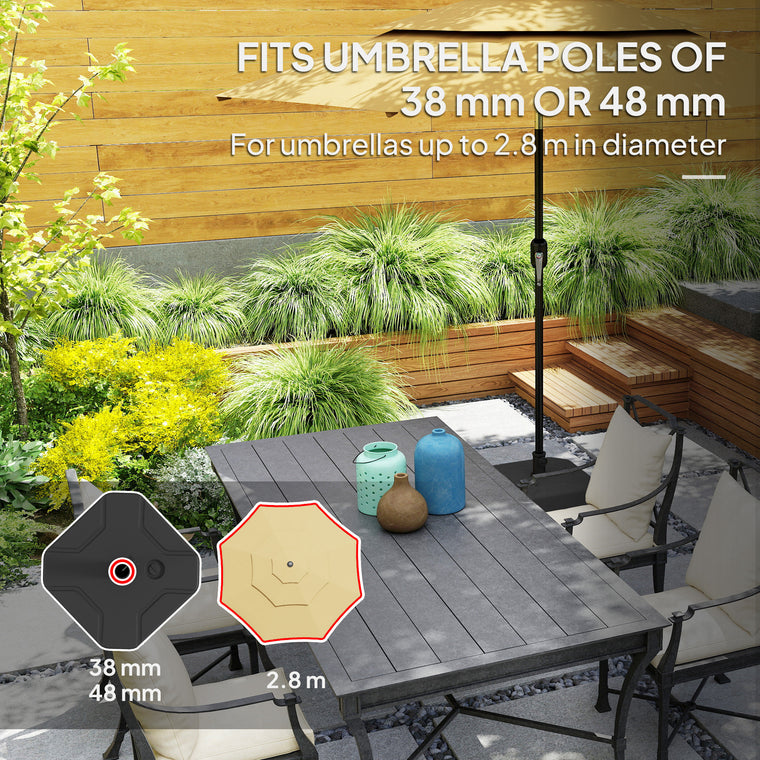 17.7" x 17.7" x 9.8" Black Square Umbrella Base