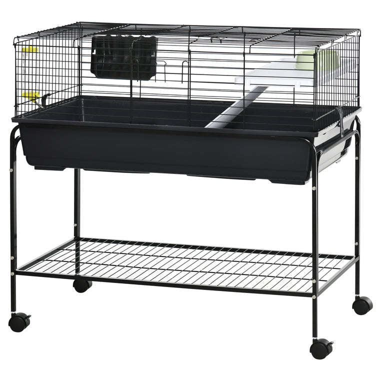 Deluxe Rolling Small Animal Cage & Rabbit Hutch
