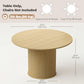 Round Dining Table for 4-6, 47 Inch Kitchen Table with Fluted Pedestal Base, for Kitchen Living Room Dining Room, Natural
