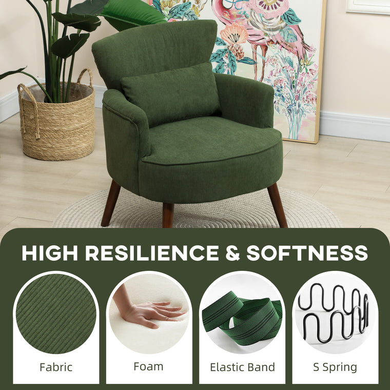 Upholstered Accent Chair with Lumbar Pillow