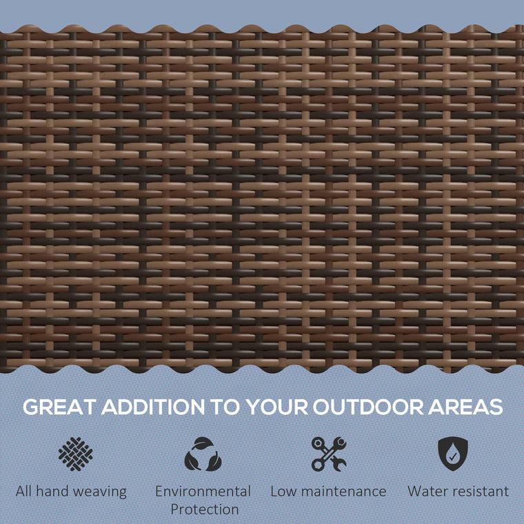 Rattan Wicker Loveseat Garden Furniture Leisure Chair with Armrests Brown