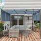 4 Pieces Rattan Wicker Outdoor Conversation Furniture Set w/ Corner Sofa Loveseats Coffee Table Cushions, Grey