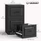 2 Drawer File Cabinet with Lock, Vertical Filing Cabinet with Adjustable Hanging Bars for A4 and Letter Size, Black
