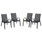 4-Piece Outdoor Dining Chair for Relaxing on Patio Balcony Garden, Comfortable Outdoor Furniture with Armrests, Black