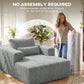 Sofa Bed, Sleeper Chair Bed with Pillow, Single, Grey