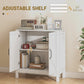 Sideboard Buffet, Kitchen Storage Cabinet with Barn Door and Adjustable Shelves, Storage Pantry, White Wood Grain