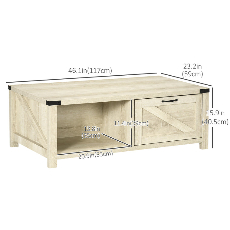 Industrial End Table with Drawer and Shelf