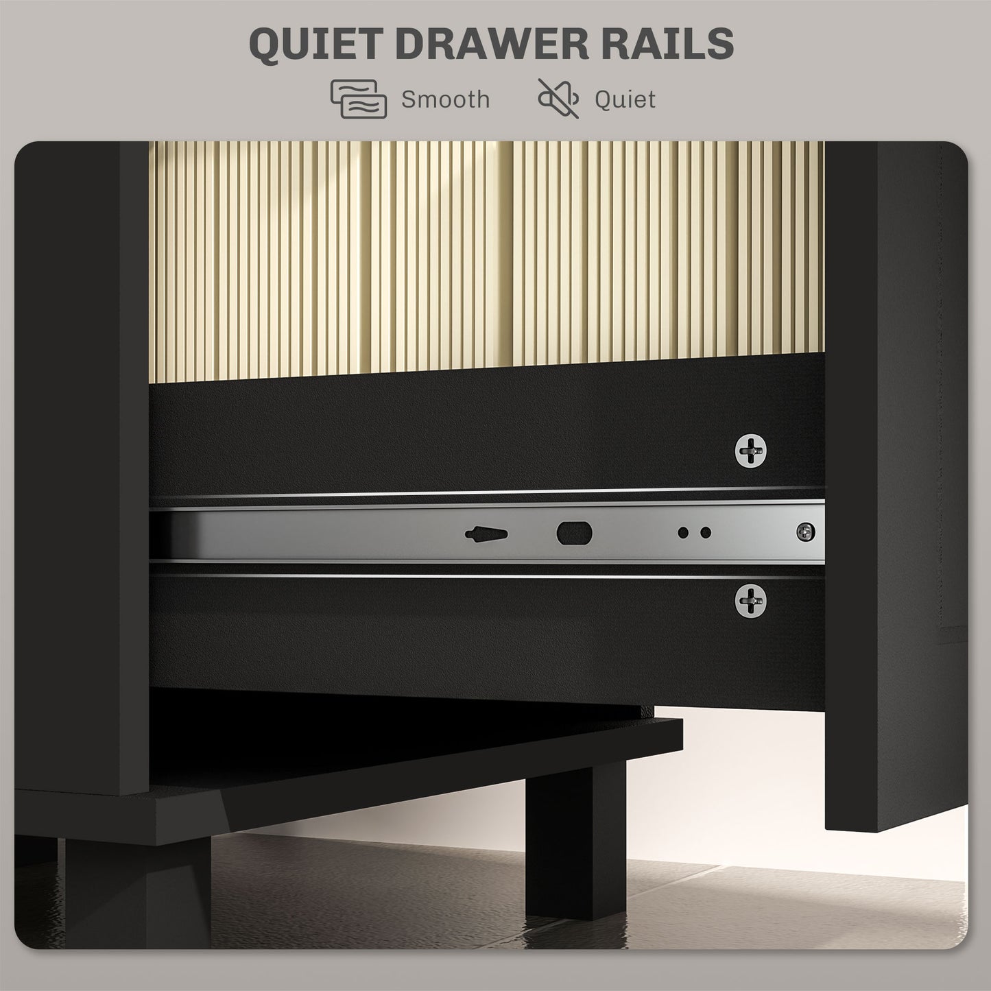 4 Drawer File Cabinet with Lock, Office Filing Cabinet, A4 Letter Size, Hanging File Folders, Black