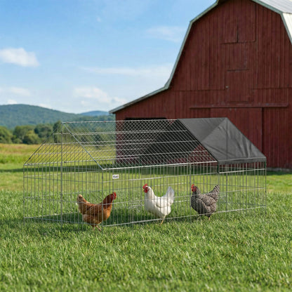 71" Black Metal Chicken Coop with UV-Resistant Cover