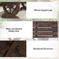 Rustic Wood Wheel Outdoor Garden Bench for 2-Person with a Unique Wheel Design on the Legs & Strong Build, Brown