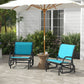 Patio Glider Set of 2 Outdoor Glider Chair with Breathable Mesh Seat & Backrest, Armrests and Metal Frame, Blue