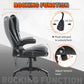 Heated Massage Executive Office Chair, High Back Reclining Swivel Chair with Vibration, Leather, Black